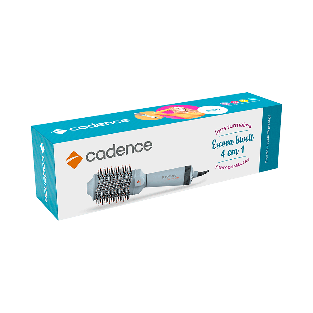 Escova Secadora Cadence 4 em 1 - ESC 710, CinzaPreto Bivolt